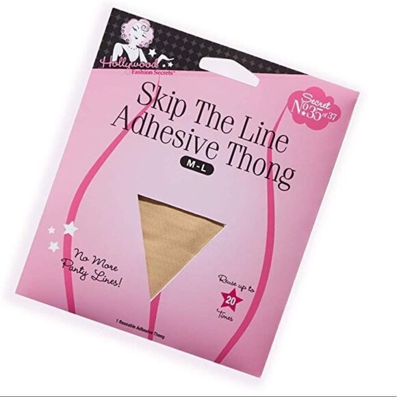 Hollywood Secrets Skip The Line Adhesive Thong NEW - Picture 1 of 2